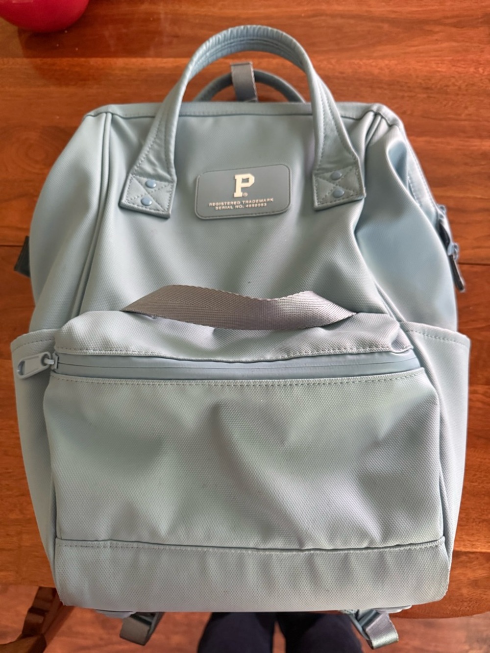 P Logo Light Blue Women's Backpack - Casual Everyday Bag